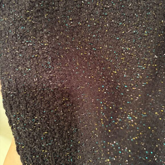 Vintage Helen Sue Acrylic 3/4 Sleeve Sweater Black Shimmer Vintage 90's - Picture 5 of 10